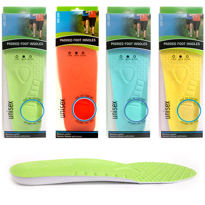 4 Pairs Unisex Shoe Insoles Pads Trainer Foot Feet Soft Comfort Heel Size 8.5/9