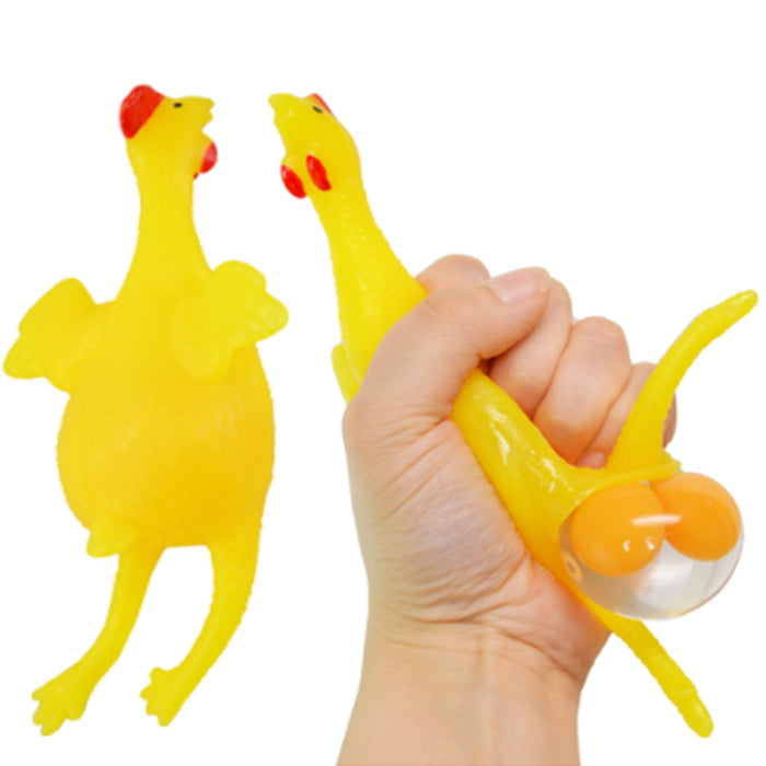4 Pc Squeeze Stress Ball Anxiety Relief Fidget Toy Chicken Egg Yolk Hand Therapy