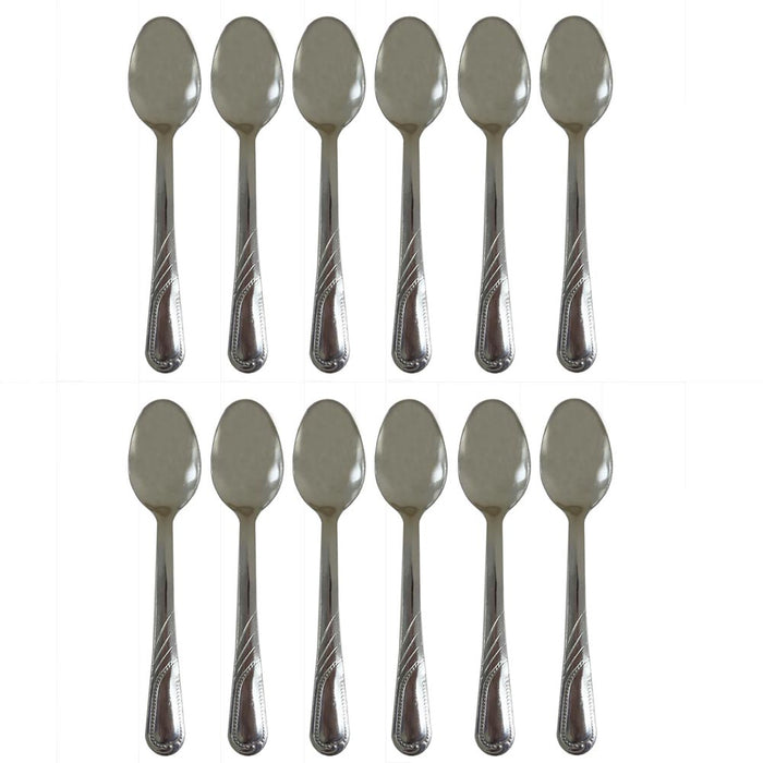12 Pc Stainless Steel Teaspoon Silverware Set Coffee Tea Spoons Cutlery Flatware