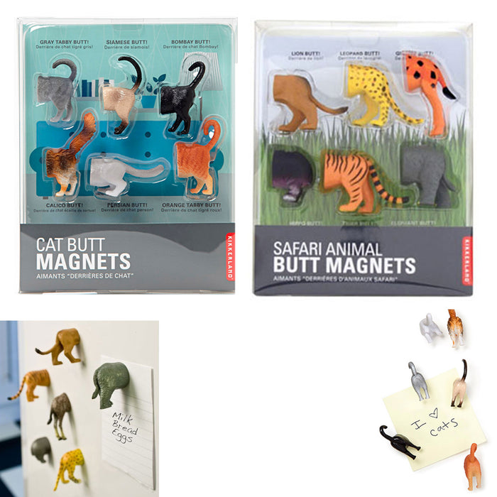 6 Kikkerland Animal Butt Magnets Fridge Strong Magnetic Surface Gift Novelty New