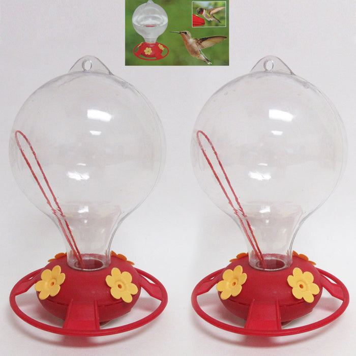 2 Pack Hummingbird Nectar Flower Feeder 20 oz Hanging Garden Outdoor Patio Clear
