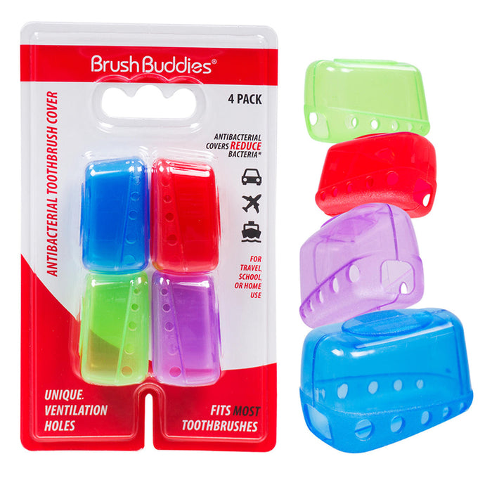 4 Pack Antibacterial Toothbrush Cover Protector Cap Travel Case Portable New