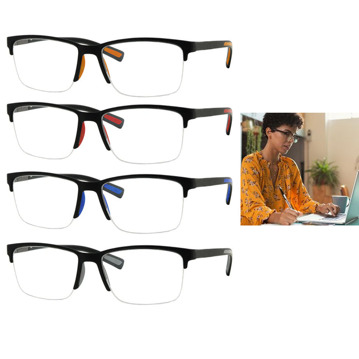 2 Pair Blue Blocking Reader Glasses Anti-Reflective Computer Reading Lens +2.00