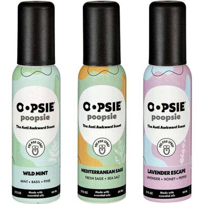 3 Pc Concentrated Bathroom Scented Toilet Spray Mint Lavender Sage Air Freshener