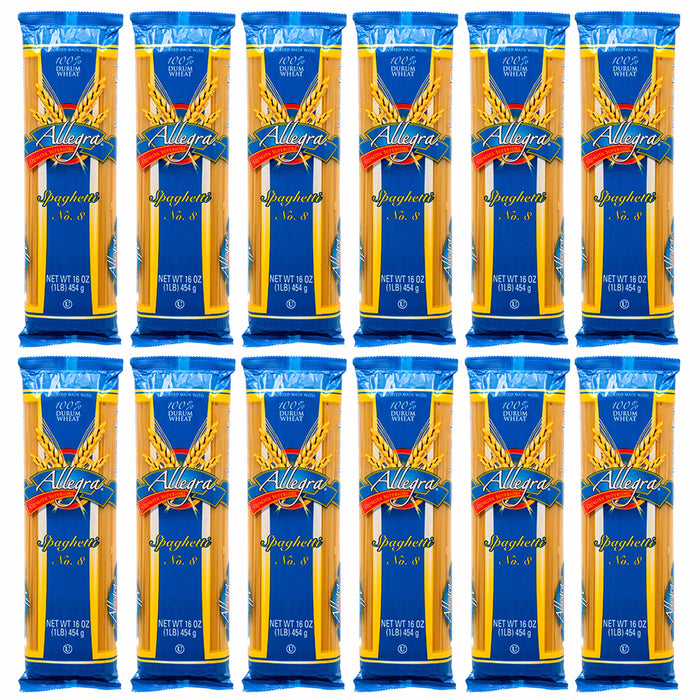 12 Pks Bulk Spaghetti Pasta Noodles Carbonara Italian Meal 100% Durum Wheat 16oz