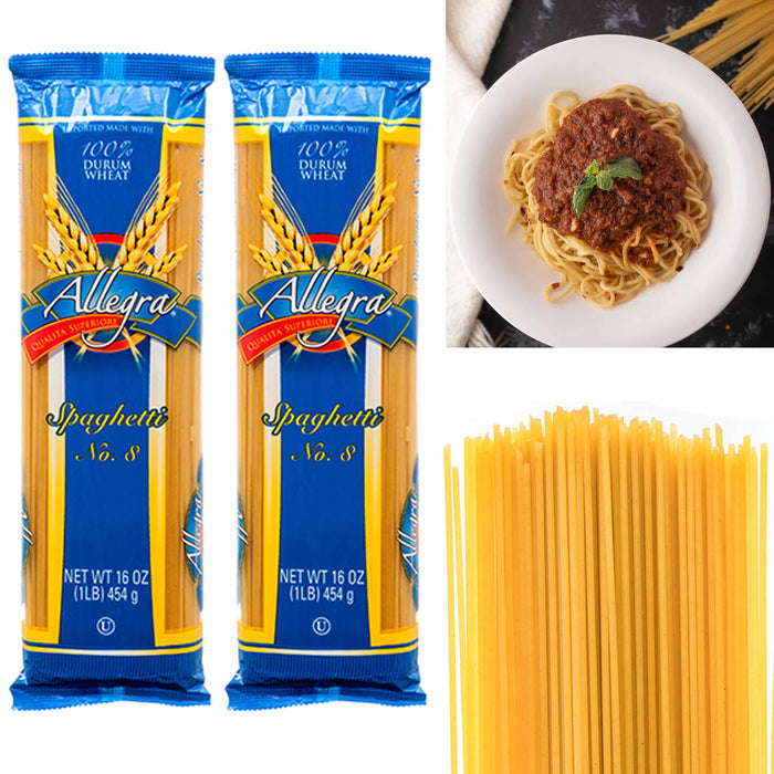 2 Pk 100% Durum Wheat Traditional Italian Spaghetti Pasta Noodles Carbonara 16oz