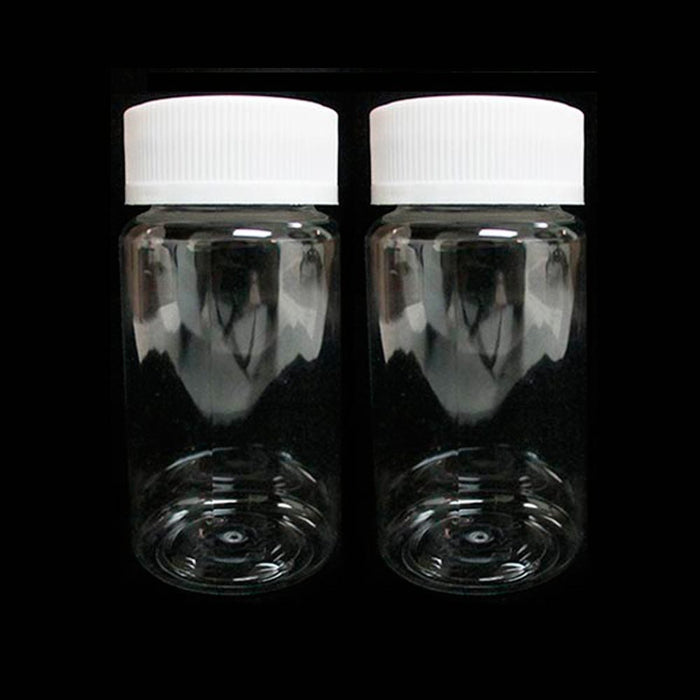 2 Empty Plastic Pill Bottles Medicine Container Vitamin Capsule Case Holder Cl