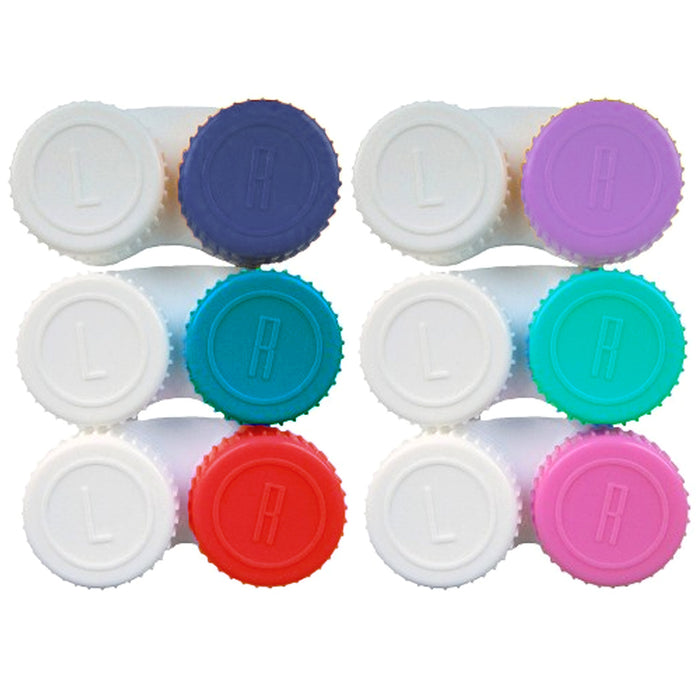 6 Pc Contact Lens Cases Storage Solution Holder Small Container Travel Kit Set