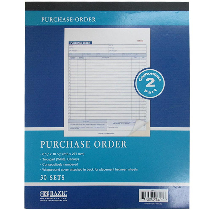1 Carbonless Purchase Order Receipt Record Book 2 Part 30 Sets Duplicate Copy !