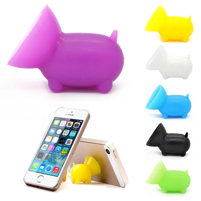 6 Pc Pig Cell Phone Stand Silicone Suction Cup Cute Holder Mobile Universal New