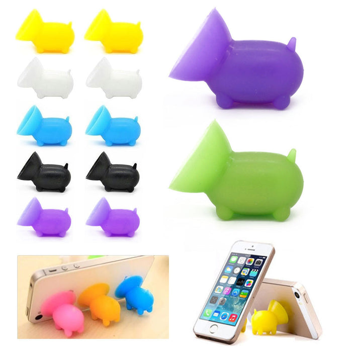 12 Pig Stands Cell Phone Silicone Suction Cup Cute Holder Mobile Universal Stand