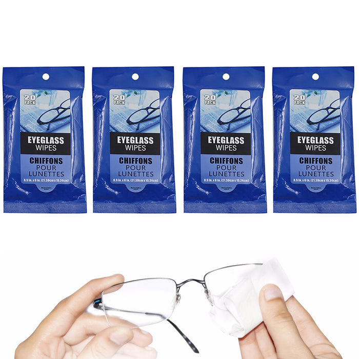 Pre-Moistened Lens Cloths Wipes 80 Ct Glasses Camera Phone Cleaning Cleaner New