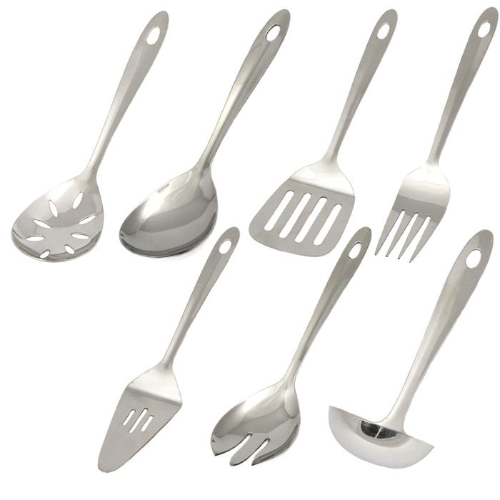 7 Stainless Steel Cooking Utensil Set Kitchen Server Serving Tools Spatula Spoon