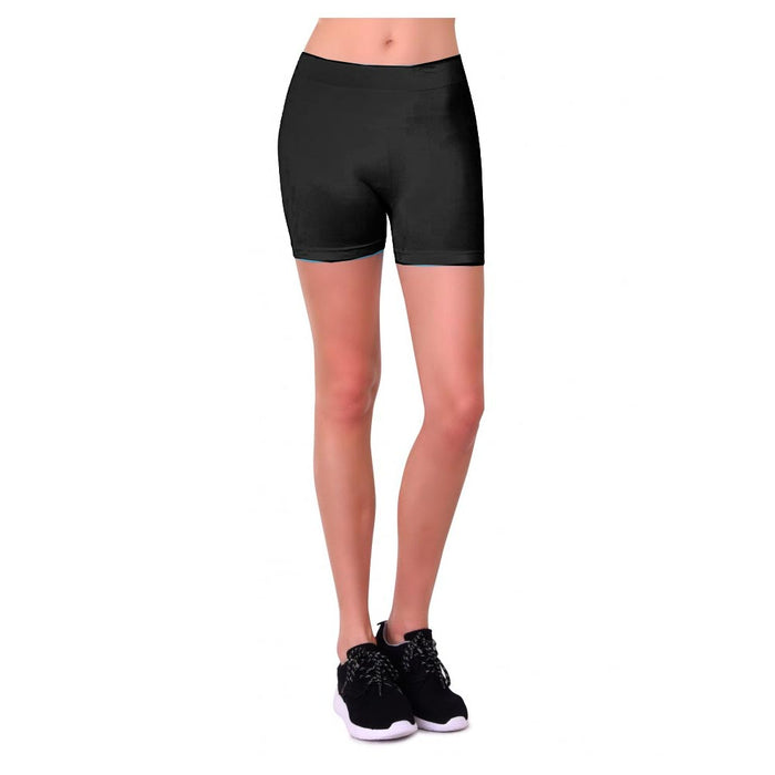 Women Biker Shorts Leggings Cycling Stretch Hot Yoga Exercise One Size Black