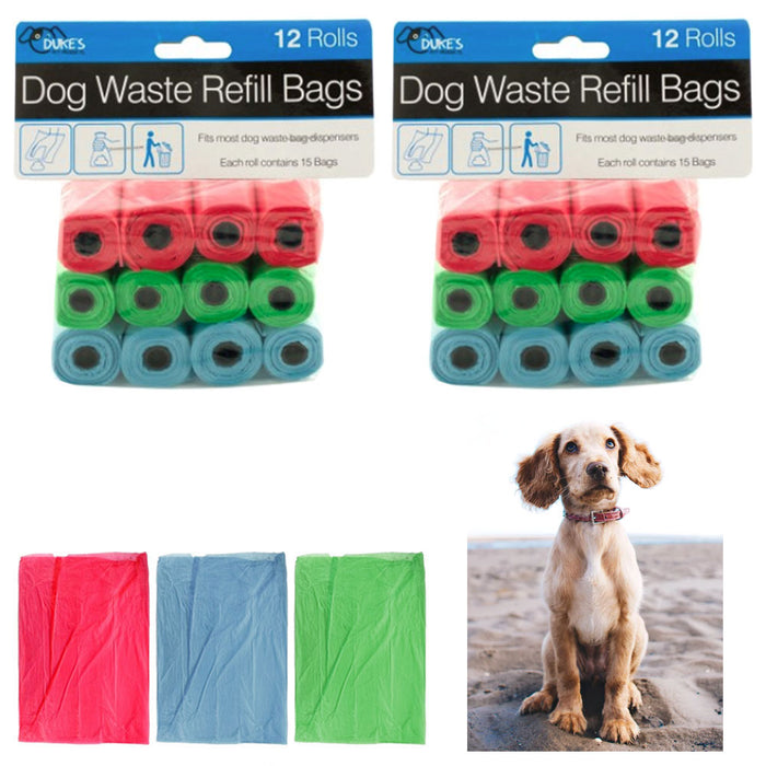 24 Rolls Dog Waste Poop Bags Refill Pooper Pick Up Clean Coreless Pet Outdoor