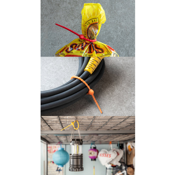 24Pc Silicone Reusable Cable Twist Ties Organizer Cords Kitchen Garden Zip Strap
