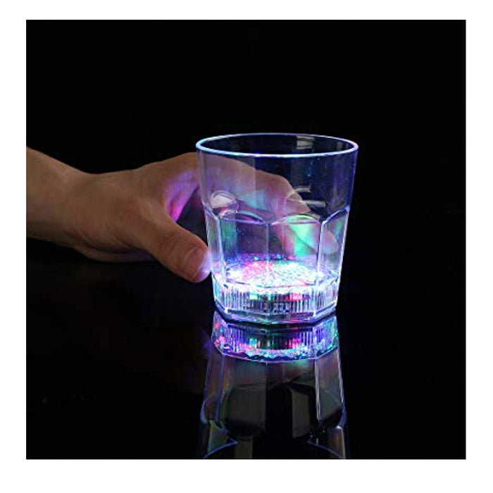 2 Multi Color Flashing LED Light Up Shot Glasses Drink Tumbler Cup Barware Party