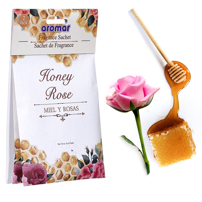 6 Pc Honey Rose Scented Aroma Sachet Drawer Bag Air Freshener Floral Fresh Scent