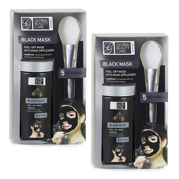 2-Packs Blackhead Peel Off Mask + Brush Blackhead Remover Purifying Charcoal Set