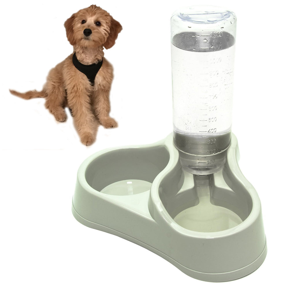 Automatic Dog Water Feeder Dispenser SelfDispensing Gravity Cat Pet F