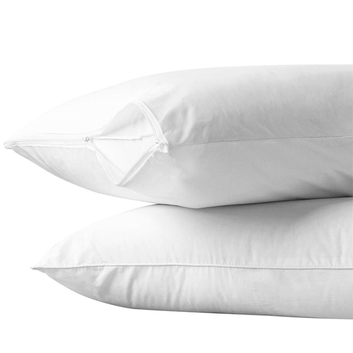 2PC Heavy Duty Vinyl Pillow Cover Waterproof Hypoallergenic Zipper Bed Protector
