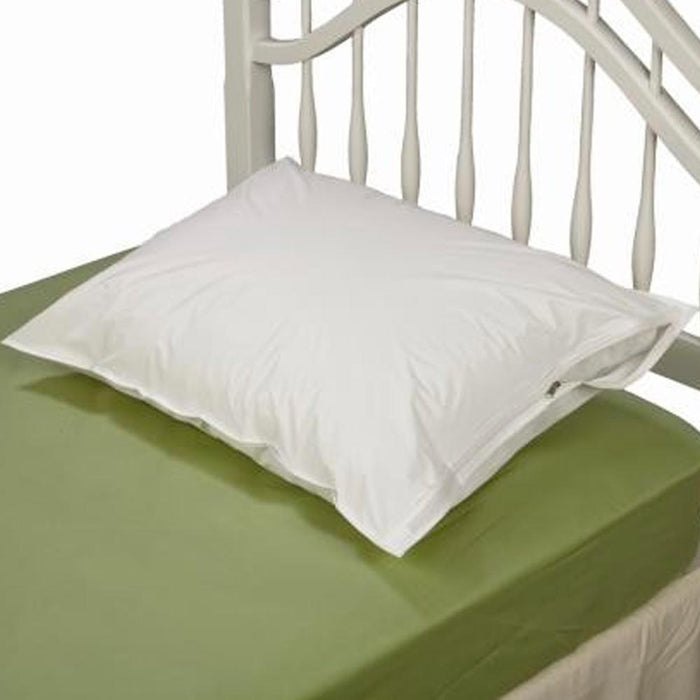 2 White Hotel Pillow Plastic Cover Case Waterproof Zipper Protector Bed 21"X27"