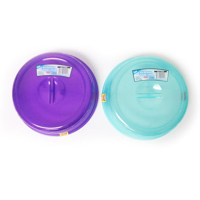 2 pc Microwave Plate Covers Colors Plastic Steam Vent Splatter Lid 10" Food Dish