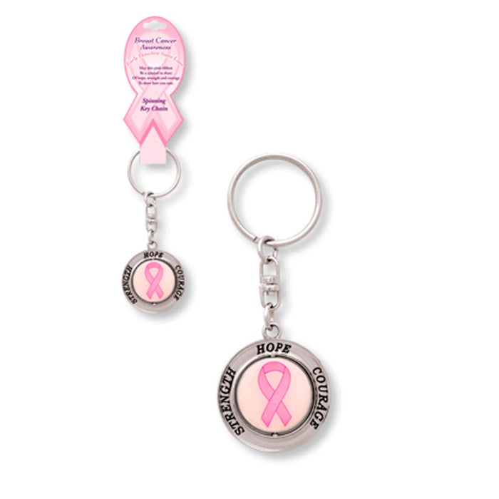 Breast Cancer Awareness Keychain Pink Ribbon Find The Cure Women Survivor New !