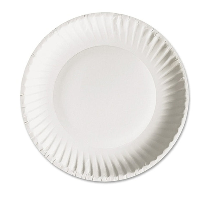200 Ct 9" Disposable Paper Plates White Round Dinner Party Dinnerware Tableware