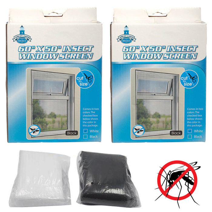 2 Insect Mosquito Fly Bug or Door Mesh Window Screen 60"x50" Curtain Patio Porch