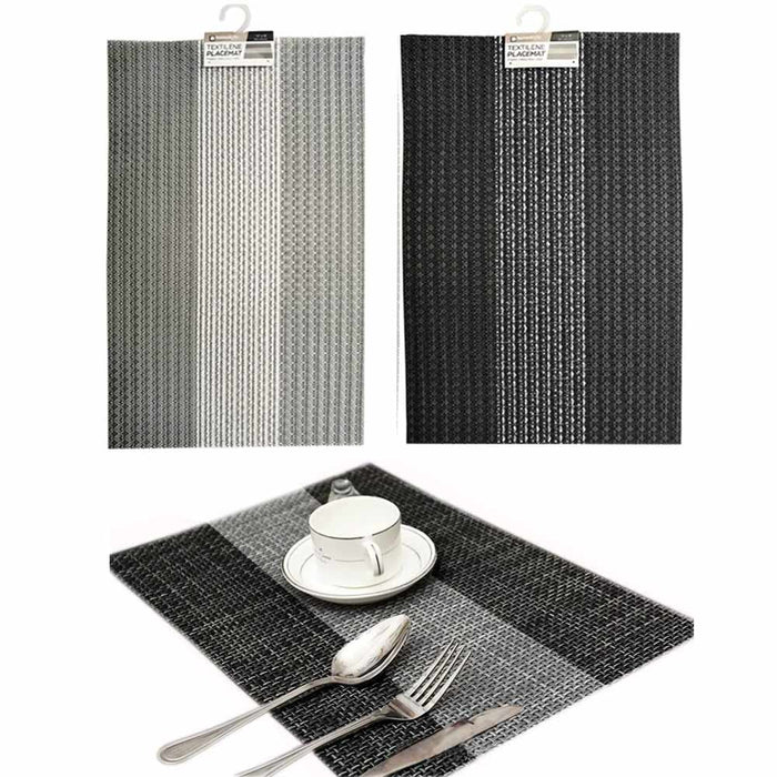 2 Pc Woven Placemat Decorative Metallic Vinyl Decor Table Protection Textile Mat