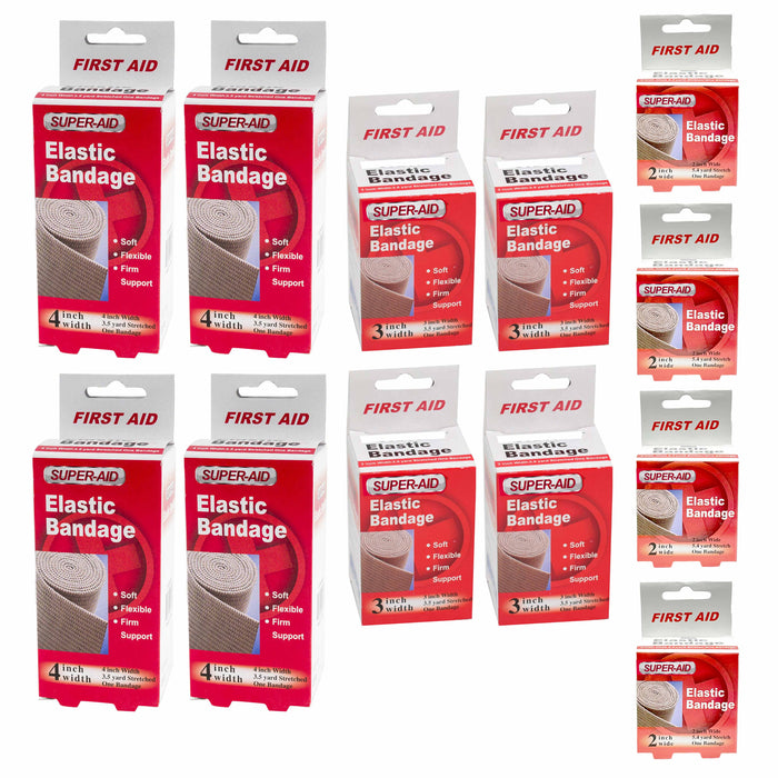 12 Cotton Elastic Bandage Wrap Adhesive First Aid Flexible Sport Tape Gauze Roll
