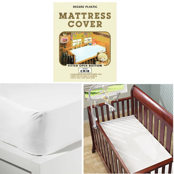 Crib Size Mattress Cover Light Vinyl Toddler Bed Allergy Dust Bug Protector New