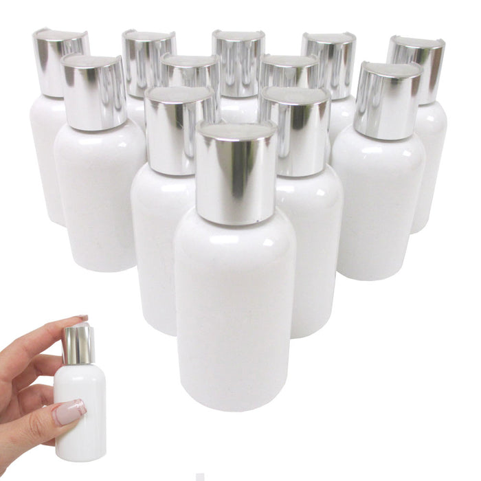 10 Pc Refillable Soap Dispenser Bottle Sanitizer Empty Plastic Jar Cream 2oz