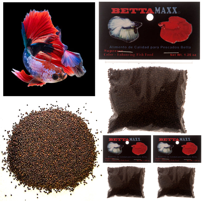 3 Packs Betta Fish Mini Pellet Food Vitamin Rich Balanced Diet Color Enhancing