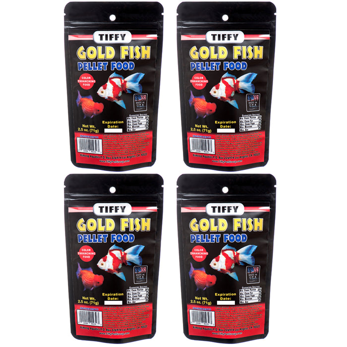 4 Pk Aquarium Fish Food Goldfish Pellet Complete Balanced Color Enhancing 2.5oz