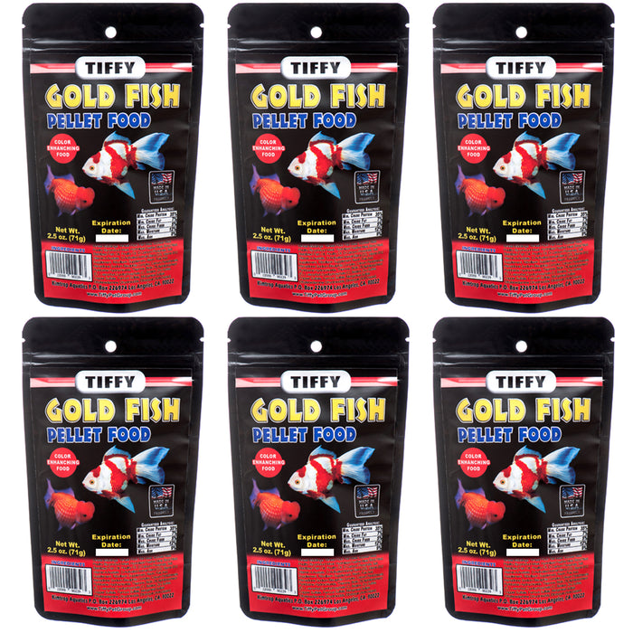 6 Pk Goldfish Food Small Floating Pellet Color Enhancing Complete Balanced 2.5oz