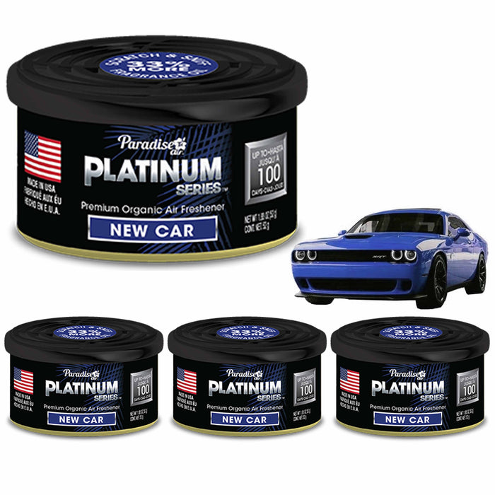 4 Paradise Platinum Organic Air Freshener Fiber Can Long Lasting Scent New Car