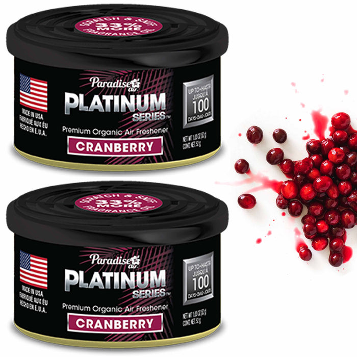 2 Paradise Platinum Organic Air Freshener Fiber Can Long Lasting Scent Cranberry