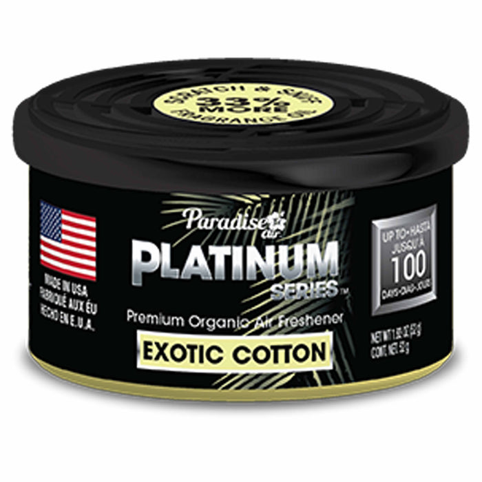 2 Paradise Platinum Organic Air Freshener Fiber Can Lasting Scent Exotic Cotton