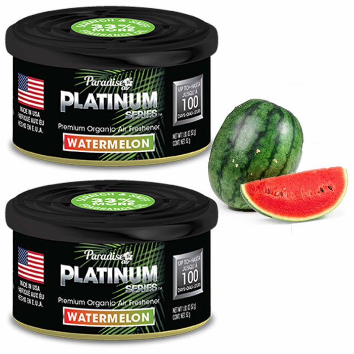 2 Pc Paradise Platinum Organic Air Freshener Fiber Can Lasting Scent Watermelon
