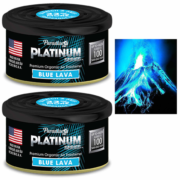 2 Paradise Platinum Organic Air Freshener Fiber Can Long Lasting Scent Blue Lava