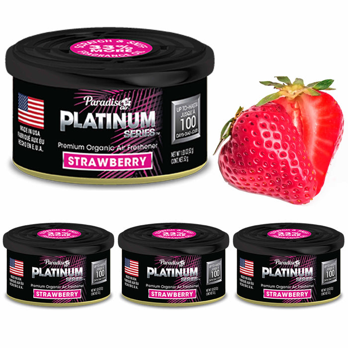 4 Pc Paradise Platinum Organic Air Freshener Fiber Can Lasting Scent Strawberry