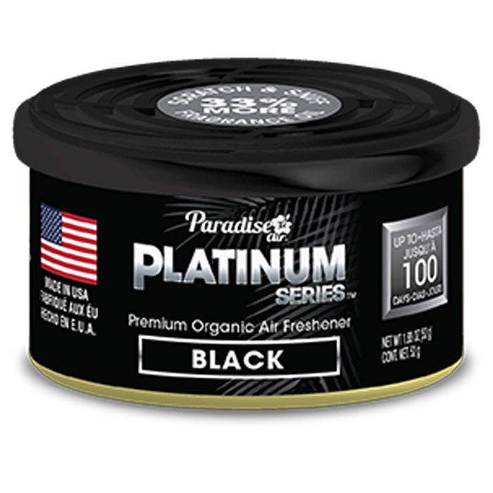 2 Pc Paradise Platinum Organic Air Freshener Fiber Can Long Lasting Scent Black
