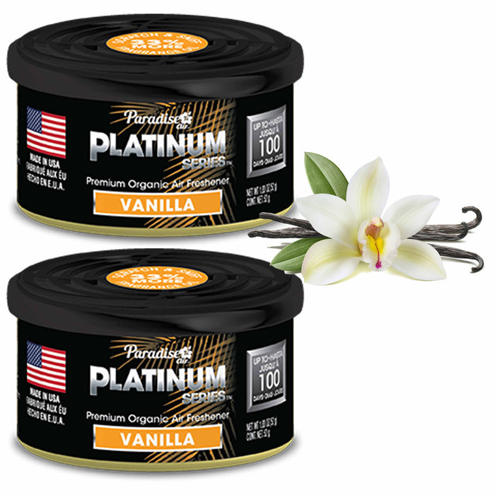 2 Paradise Platinum Organic Air Freshener Fiber Can Long Lasting Scent Vanilla