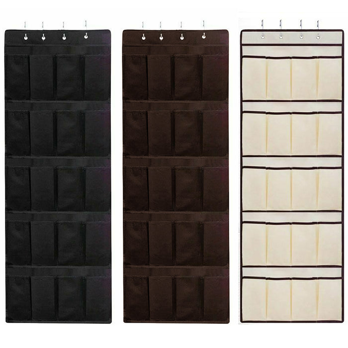 1 Pc 24 Pocket Over Door Shoe Organizer Rack Hanging Storage Space Saver Hanger