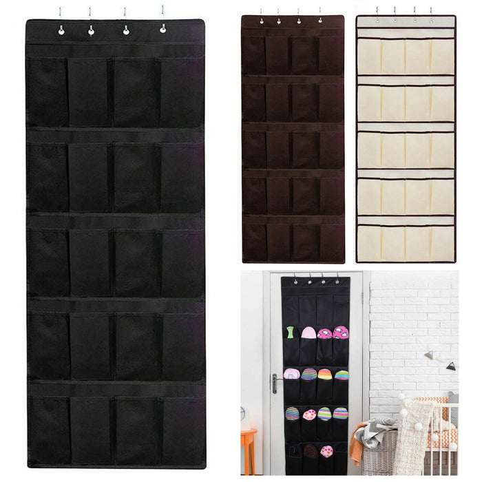 1 Pc 24 Pocket Over Door Shoe Organizer Rack Hanging Storage Space Saver Hanger