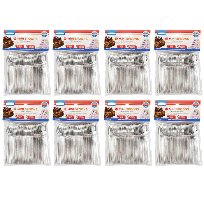 320 Pc Disposable Mini Spoons Dessert Appetizer Utensil Tableware Wedding Silver