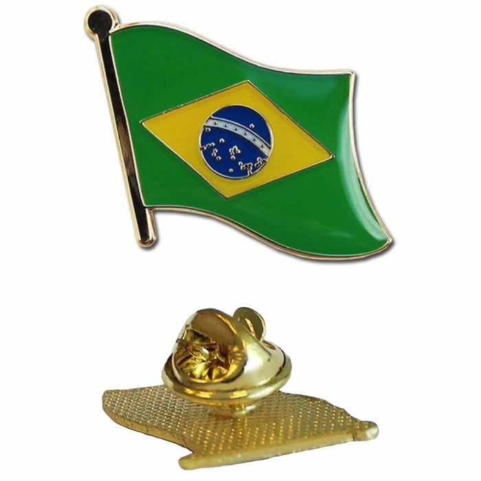 3 Pc Brazil Flag Lapel Pin World Cup Enamel Souvenir Hat Men Women Patriotic