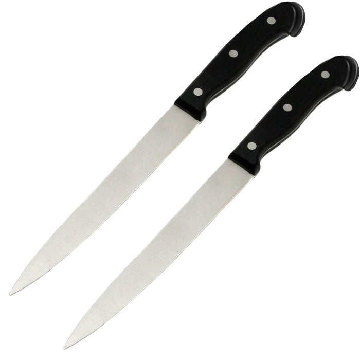 2 Carving Slicing Boning Knife 8" Pro Premium Stainless Sharp Blade Meat Cutting